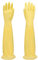 YIOIY Guanti in Gomma per Lavare i Piatti in Cucina, Guanti in gomma per la pulizia,Guanti Antiscivolo per Lavare i Piatti Riutilizzabili e impermeabili per La Casa 55CM (Giallo, L)