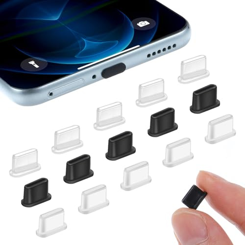 Pack of 15 Micro USB Port Cover Multicolor Type C Dust Plug Micro USB Dust Plug Type C Anti Dust Plug Cover Charging Port Protector Cap Silicone Phone Dust Plug Protects for All Type-C Phones Tablets