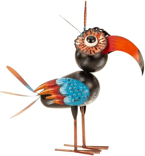 Geschenkestadl Vogel abstrakt Metallfigur 40,5cm Gartenfigur Vogelfigur Gartendekoration Dekoration Haus Garten