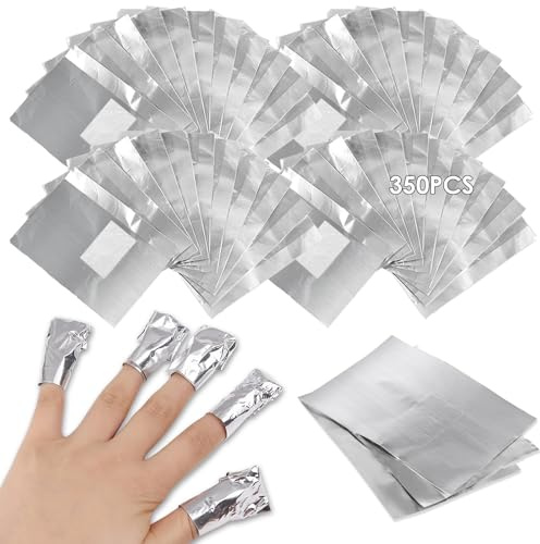 Nagelfolien für Gelnägel, Nagelentferner-Folien, Nagelfolien für schnelles und sanftes Entfernen von Gel-Nagellack, mit fusselfreien Wattepads, Nagelfolien-Entferner, 350 Stück