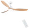 CJOY Ventilador de Techo con Luz, 132 cm Ventilador de Techo con Mando a Distancia Blanco Madera 3 Aspas, 6 Velocidades, Memoria 3 CCT, Regulable, Silenciador Reversible CC, Modo Sleep Para Dormitorio