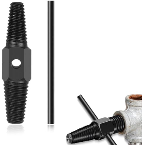 COYUN1 juego Destornillador de tubo de doble cabeza, Extractor Tubería, Extractor de Tornillos Dañados y Pernos Rotos, Removedor de Rosca de Doble Cabeza con Palanca Auxiliar, para grifo de válvula