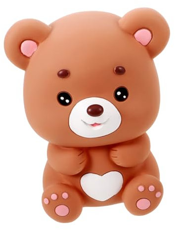 TOPBATHY Sparschwein tragen Saum künstlich Soda -Sparschwein runder Ausstecher Geburtstagsgeschenk für Sparbüchse für Bär Figur Cartoon-Sparschwein Münzbanken Vinyl Brown