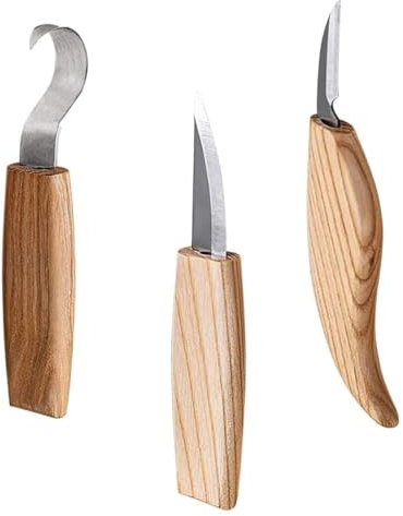 Operitacx 3stücke Holzschnitzset mit Handpolierte Schnitzmesser Graviermesser aus Hochwertigem Material für Holzschnitzer und Künstler
