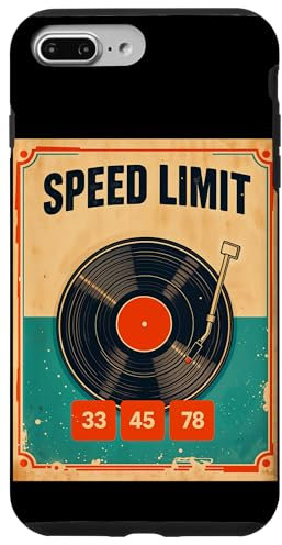 Tourne-disque vinyle rétro pour DJ 33 45 78 tr/min Coque pour iPhone 7 Plus/8 Plus