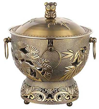 CCKUHN Marmite Traditionnelle Chinoise en cuivre, Mini marmite en cuivre en Acier Inoxydable Shabu Shabu, marmite de Cuisson, Casserole, poêle, Plats à réchaud Simples, Cuisine