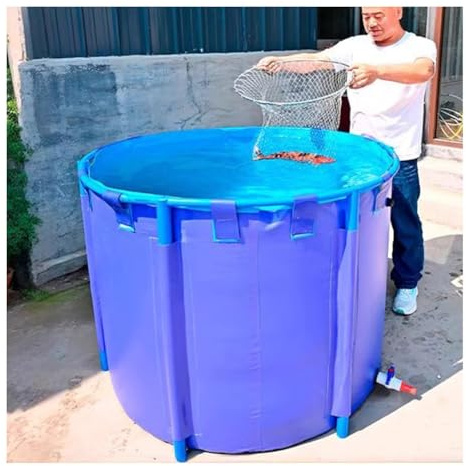 Collapsible Canvas Fish Pool for Kids - Large Outdoor Above Ground Pool, Ideal for Koi Pond Culture and Agricultural Irrigation