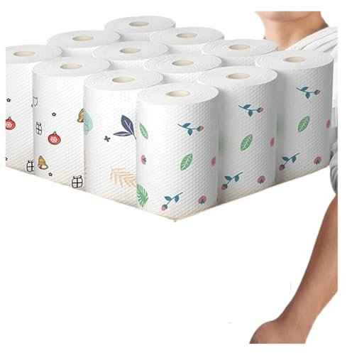 Kitchen Roll Kitchen Rags Reusable Cleaning Cloths Washing Dishcloths Rag Cloth Towels Scouring Pads Wholesale for Home Care and Cleaning(Colorful,50PCS(1 Small roll))