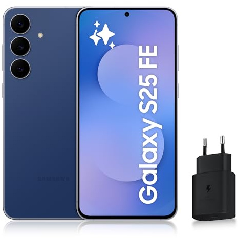 Samsung Galaxy S25 FE, Smartphone Android 5G avec Galaxy AI, 128 Go, Chargeur secteur rapide 25W inclus, Smartphone déverrouillé, Bleu Nuit, Version FR