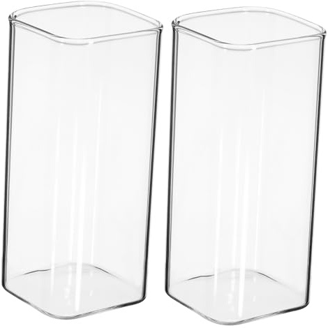 HIAKDOFT Verre Carré Borosilicaté 6oz Tasse Micro-ondes Résistante pour Café Thé et Jus la Maison Bureau et Fêtes