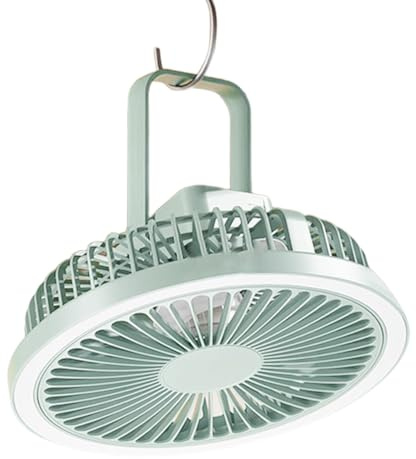 Genérico Ventilador de Sobremesa - Pequeño Ventilador Portátil Para Enfriar La Mesa - Con Montaje En Pared Recargable Luz Noche Para Mujeres Niños Interior Verano Viaje Acampada Exterior