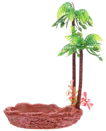 Tofficu Gamelle Plate pour Reptiles et Bol à Nourriture, Support pour Terrariums, Mangeoire pour Tortues et Amphibiens, Récipient Alimentation Adapté pour Lézards