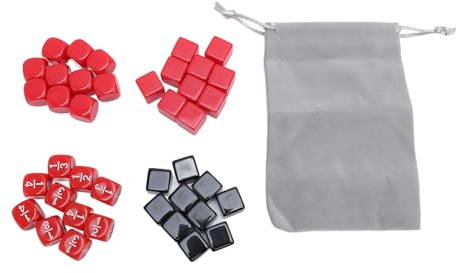 Pwshymi Tärningsset med Anpassningsbar Yta för Utbildningsspel, 40 St 6-sidiga Klassiska Tärningar för Matematikaktiviteter och Spelkväll, Plasttärningsset för Brädspel och Läromedel