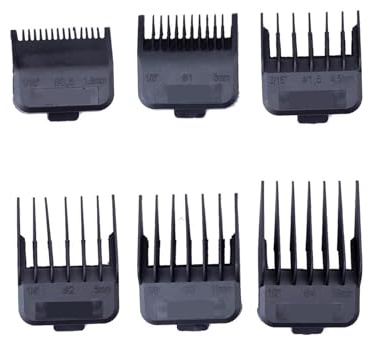 Kompatibel For MRD, 6 Stück 1,5/3/4,5/6/10/13 Mm Professionelle Haarschneidekämme Mit Metall-Magnet-Design, Schneidführungskamm, Kompatibel For WAHL,(Black)