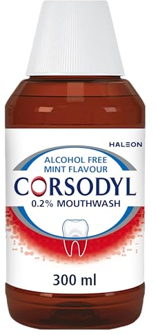 Corsodyl Mouthwash Gum Disease Treatment for Adults, Chlorhexidine Mouthwash for Gingivitis Treatment, Alcohol Free, Mint 300ml