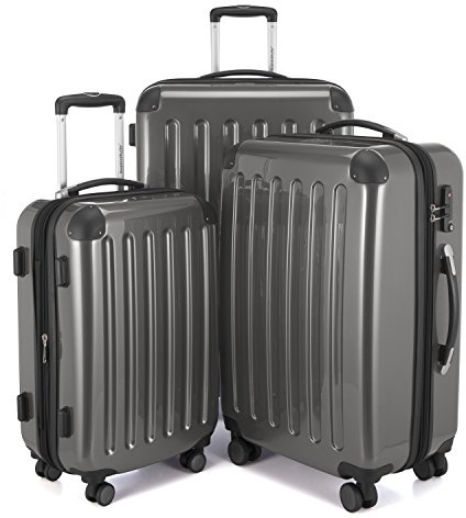 Hauptstadtkoffer ALEX Set di 3 Valigie – Bagaglio a Mano 55 cm, Valigia Media 65 cm e Valigia Grande 75 cm, Rigide ABS/PC, Lucchetto TSA, Titanio o