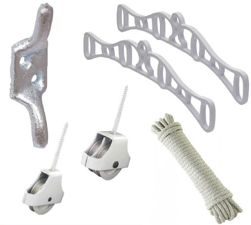 Creel Clothes Airer Dryer Rack End Laundry Ceiling Drier White Cast Iron Set Up Kit