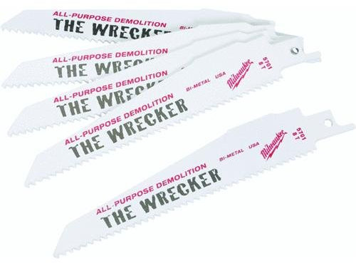 Milwaukee 48005701 SAWZALL Extra Heavy-Duty Wrecker Blades 150mm 8 TPI (5 Pack)