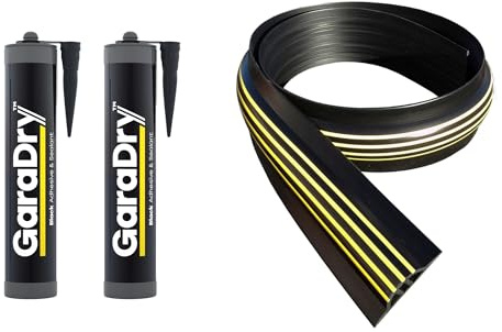 30mm High Garage Door Threshold Seal Kit 5.56m Length | Flexible PVC | Complete Kit Includes 2 Adhesives | GaraDry