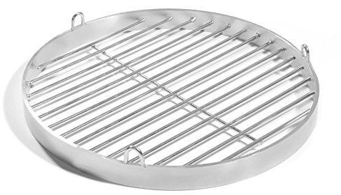 30cm Grill mit Halteösen, Edelstahl V2A Schwenkgrill, Schwenker Grillrost Feuerschalen Grillschalen Rundgrill