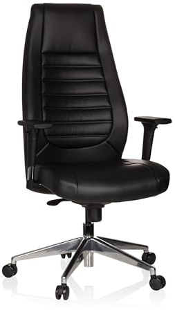 hjh OFFICE 600985 XXL Chefsessel VITORO Kunstleder Schwarz Schreibtischstuhl mit hoher Rückenlehne