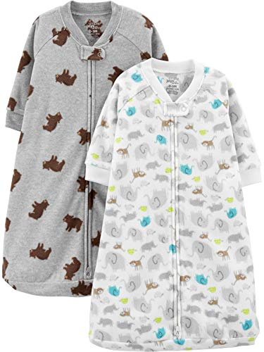 Simple Joys by Carter's Unisex Baby 2-Pack Microfleece Long-Sleeve Sleepbag Tragbare Decke (2er Pack)