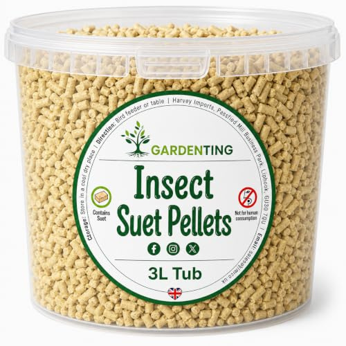 Garden Ting Insect Suet Pellets Wild Bird Food High Energy, 3L Tub