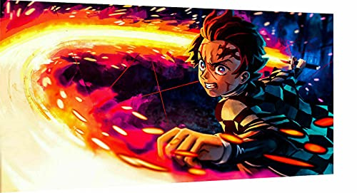 Magic Canvas Art - Bilder Demon Slayer Anime Leinwandbild 1- teilig Hochwertiger Kunstdruck modern Wandbilder Wanddekoration Design Wand Bild – A3560, Größe: 40 x 30 cm
