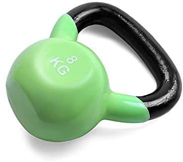 Cfty Fitness Kettlebell 4kg, 6kg, 8kg, 10kg, 12kg, 14kg Haushaltsgeräte Haus und Frauen Hantel Wasserkocher Outdoor Squat Stärke Gewicht Training (Lila, Rosa, Grün, Blau, Grau, Schwarz)(8kg)