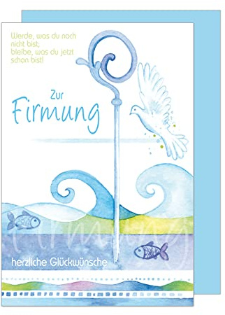 Edition Seidel Tarjeta de felicitación para confirmación, con sobre (FI108 SW022)