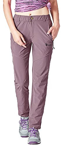 donhobo Dam utomhus vandringsbyxor snabbtorkande campingbyxor ultralätta slitstarka UV-skydd ventilerande vandringsbyxor funktionella byxor, Grålila, XXL