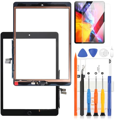 LADYSON per iPad 9 Sostituzione dello Schermo di 9a Generazione 2021 per iPad 9a Generazione 10.2 Pollici Touch Screena A2602 A2603 A2604 A2605 Digitizer Touch Glass Parti [LCD Non Incluso]