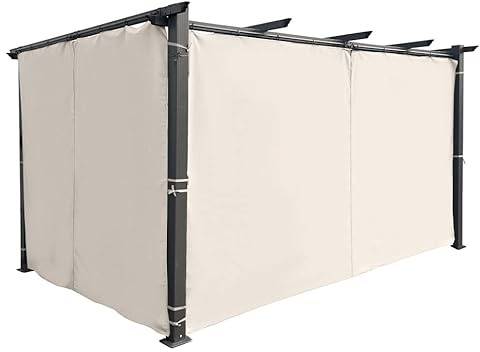 Jet-Line | Gardine | Seitenvorhang | für Pavillon Luxor | beige | 2 Stück | jeweils ca. 3m Breite