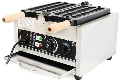 WuDLi 1500 W Waffle Ball Machine,Commercial Electric Bubble Skewer,nonstick Waffle Balls Maker Iron,snack Equipment Belgium Waffle Ball Stick Maker,for Home, Bakeries, Restaurants, Kiosks, Use.