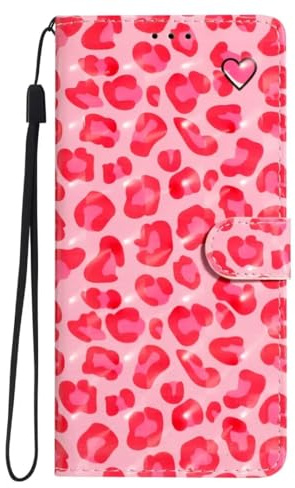 Hülle für Samsung Galaxy S10 Plus Handyhülle [Premium PU Leder] [Kartenfach] [Standfunktion] TPU Stoßfest Schutzhülle Klapphülle Handytasche Lederhülle für Samsung Galaxy S10 Plus,Rosa Leopard
