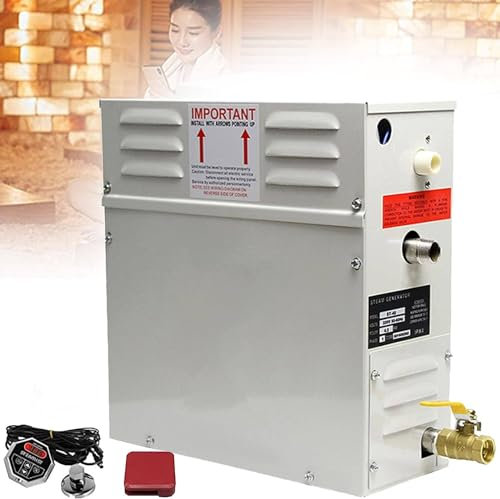 Qiang Dampfbad Generator Hause Dampfdusche Sauna Dampferzeuger Dampfgerät mit Digitalregler für Dusche/Sauna Bad,für 3-20m³ Raum 25-55 ℃ Temperaturverstellbare,220V-15KW