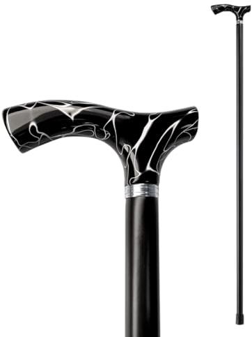 Bastone da passeggio classico | Bastone in legno e Pugno in Metacrilato Jaspeed in nero | Comodo e leggero | Flexor Care