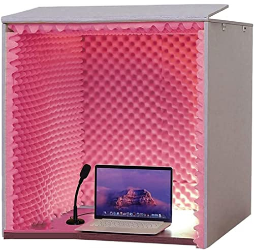 Desktop Soundproof Cover microphone Isolation Booth Portable Soundproof Booth Sound Proof Foam Panels 80*80*80CM Desktop Soundproof Cover Vocal Recording Booth Sound Booth microphone Soundproofing (R