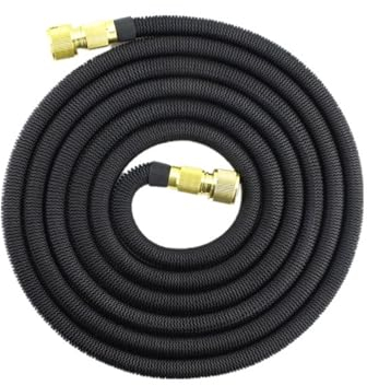 HWJFDC Canna Acqua Giardino Tubo Flessibile da Giardino espandibile Tubo Flessibile Retrattile for irrigazione for Tubi con ugelli in Schiuma(Color:Black,Size:100FT)