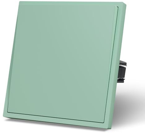 MVAVA Interruptor pared con Mate,Interruptores de luz con Garfio,Basculante Con Gran Panel,Fácil Instalación,1 Gang 1 Vía,86mm Verde