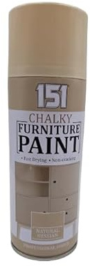 AlezyB - 2 x Hessian Chalk Finish Spray Paint 400ml - Furniture Spray Paint Aerosol for Smooth Touch Matt Finish Office and Home