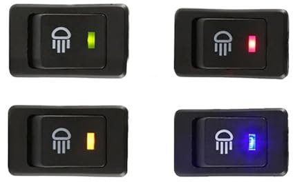 HASGTFM 1 Pz Interruttore A Bilanciere ASW-17D LED Modifica Auto Interruttore della Luce di Nebbia Deformato Piatto Faro della Barca 12VDC 35A DPST 4P con LED