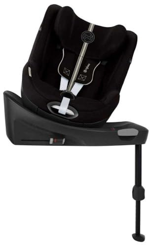 CYBEX Gold Kinder-Autositz Sirona Gi i-Size Plus inkl. Neugeboreneneinlage und Base, Ab ca. 0 bis 4 Jahre, Max. 20 kg, 40 - 105 cm, Moon Black