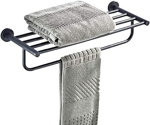 WOTZOV Retro-Handtuchstangen, Handtuchständer aus Messing aus Metall, Badezimmerdekoration, Hardware-Zubehör, doppellagiger, wandmontierter Badetuchhalter, Bad