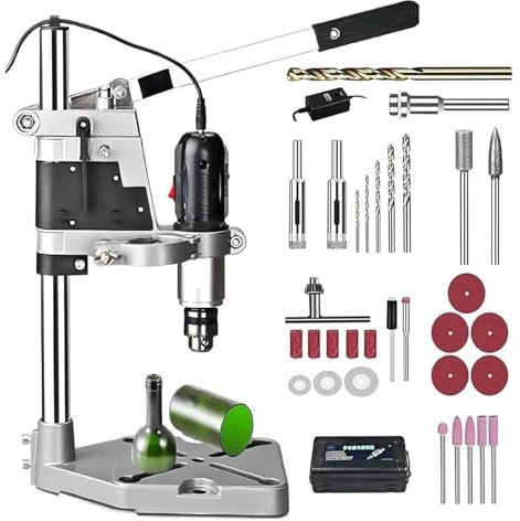 Tagliabottiglie elettrico in vetro, macchina tagliabottiglie multifunzionale, 5000-8000 giri/min, kit di utensili rotanti versatili da 36 pezzi, tagliabottiglie fai da te in vetro per foratura