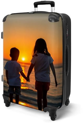 NoBoringSuitcases.com® Reisekoffer 67cm 72L Personalisiert - Großer Hartschalenkoffer mit Rollen, Leichtgewicht Trolley, Koffer Groß für 20kg Gepäck mit Eigenem Design, Koffer für Flugzeug, Kinder