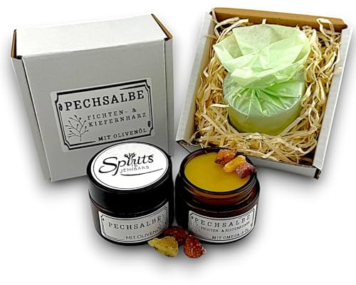 PECHSALBE HARZSALBE | natürliches Fichten und Kiefern Baumharz | aus Österreichs Wäldern | reines Naturprodukt | ohne Konservierungsstoffe | traditionelles Rezept (Olivenöl, 50ml)