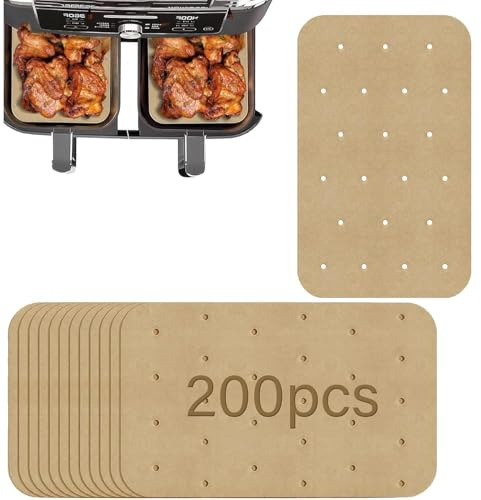200pcs Non Stick Baking Paper, Sheets for Cooking Airflow Perforated Bakeware Easy Clean Cooking Paper Ideal for Everyday Baking and Many Cooking Kitchen Essential