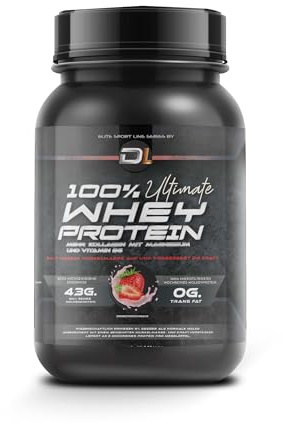 Whey Protein Pulver | 43 g Protein pro Portion | Muskelaufbau, Regeneration & Kraft | Mit Kollagen, Magnesium & Aminosäuren | Fitness Protein Shake | Leicht verdaulich | 1 kg