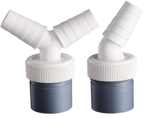 IKOPFLN 2 Pezzi Doppia Adattatore a Y per Raccordo Tubo con Uscita per Tubo 40 mm e Ingresso 18-24 mm con fascetta stringitubo, per lavatrice, lavastoviglie, asciugatrice, raccordo scarico lavatrice